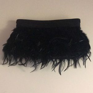 Ann Taylor Black Feather Clutch